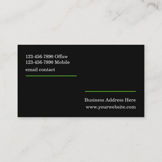 Beruflichen Minimalistischen Visitenkarte (Rückseite)