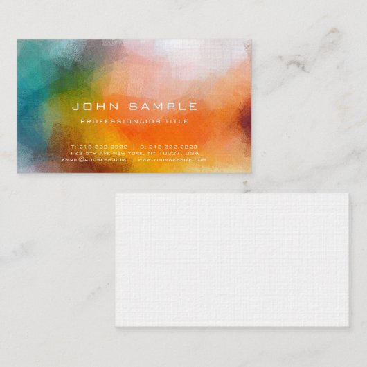 Beruflicher Abstrakter Kunstgewerbe Premium Linen Visitenkarte (Vorne/Hinten)