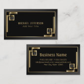 Beruflicher abstrakter Schwarz-und Goldentwurf Visitenkarte (Vorne/Hinten)