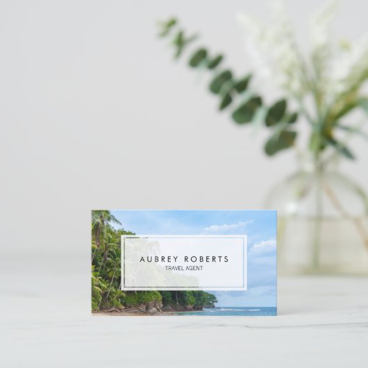 Beruflicher Agent Tropical Beach Visitenkarte (Stehend Vorderseite)