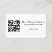 Beruflicher Arzt des Gesundheitswesens Visitenkarte (Rückseite)