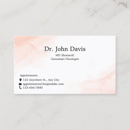 Beruflicher Arzt Rosa Personalisiert Visitenkarte (Vorderseite)