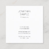Beruflicher attraktiver Sleek Square Modernes Schl Quadratische Visitenkarte (Rückseite)