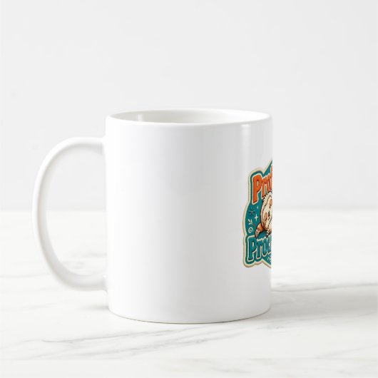 Beruflicher Aufschieber Lustig Retro Kaffeetasse (Links)