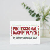 Beruflicher Bagpipe-Player Postkarte (Stehend Vorderseite)