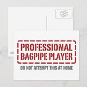 Beruflicher Bagpipe-Player Postkarte (Vorne/Hinten)