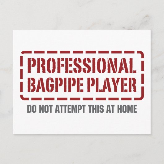 Beruflicher Bagpipe-Player Postkarte (Vorderseite)