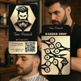 Beruflicher Barber Shop Black&Gold Loyalty und Visitenkarte