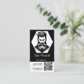 Beruflicher Barber Shop Black&White Loyalty und Visitenkarte (Stehend Vorderseite)