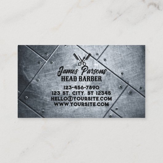Beruflicher Barbershop Hair Stylist Barber Shop Visitenkarte (Rückseite)