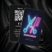 Beruflicher Barbershop Neon Barber's Scissors Visitenkarte