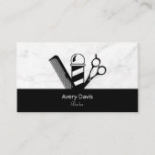 Beruflicher Barbershop-Schere Barber-Pole-Comb Visitenkarte (Vorderseite)