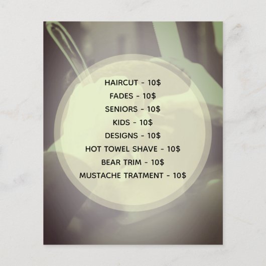 Beruflicher Barberstil Flyer (Hinten)