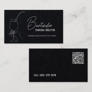 Beruflicher Barkeeper Custom QR Premium Visitenkarte