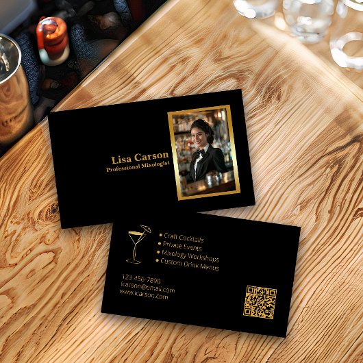 Beruflicher Barkeeper elegant gestaltet Visitenkarte