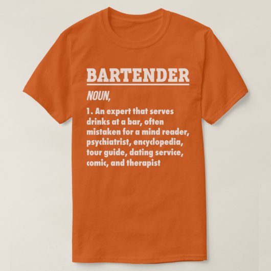 Beruflicher Barkeeper Gift Barkeeper Shirt Barten (Design vorne)