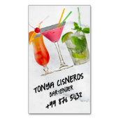 beruflicher Barkeeper | Graue Wasserfarbe Magnetische Visitenkarte (Vorderseite Vertikal)