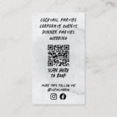 beruflicher Barkeeper | Graue Wasserfarbe Visitenkarte (Rückseite)