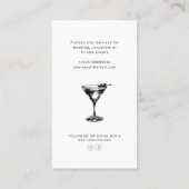 Beruflicher Barkeeper mit Schwarz-Weiß-Cocktail Visitenkarte (Rückseite)