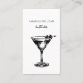 Beruflicher Barkeeper mit Schwarz-Weiß-Cocktail Visitenkarte (Vorderseite)