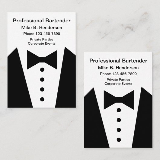 Beruflicher Barkeeper oder Hausmeister Visitenkarte (Vorne/Hinten)