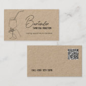 Beruflicher Barkeeper - QR Visitenkarte (Vorne/Hinten)