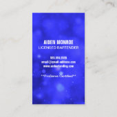 Beruflicher Barkeeper Visitenkarte (Rückseite)