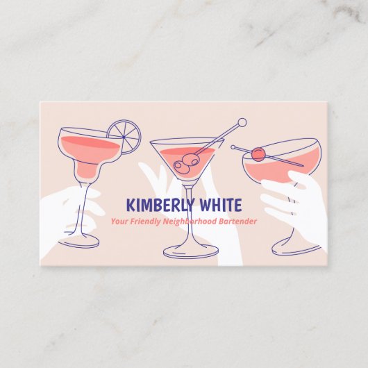 Beruflicher Barkeeper Visitenkarte (Vorderseite)