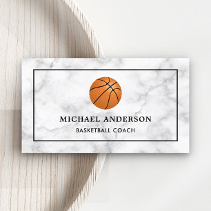Beruflicher Basketballtrainer aus weißem Marmor Visitenkarte