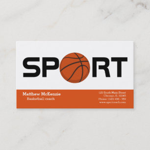 Beruflicher Basketballtrainer Visitenkarte