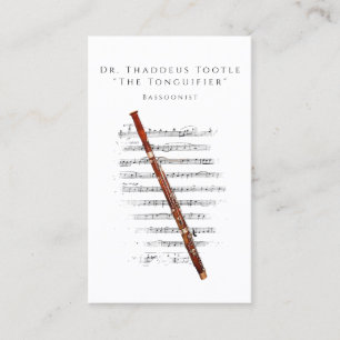 Beruflicher Bassoonist und Bassoon Music Teacher Visitenkarte