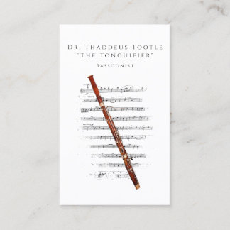 Beruflicher Bassoonist und Bassoon Music Teacher Visitenkarte