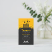 Beruflicher Bauauftragnehmer Black Visitenkarte (Stehend Vorderseite)