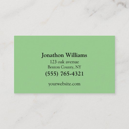 Beruflicher Baumstamm Visitenkarte (Rückseite)