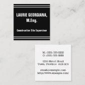 Beruflicher Baustellenleiter Quadratische Visitenkarte (Vorne/Hinten)