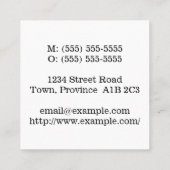 Beruflicher Baustellenleiter Quadratische Visitenkarte (Rückseite)