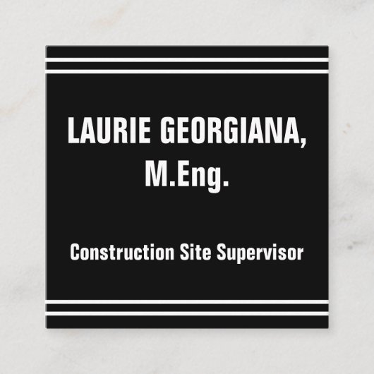 Beruflicher Baustellenleiter Quadratische Visitenkarte (Vorderseite)