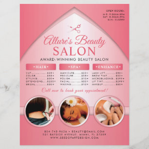 Beruflicher Beauty Salon Preisliste Flyer