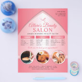 Beruflicher Beauty Salon Preisliste Flyer (Einzeln)