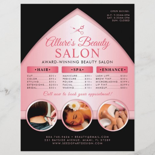 Beruflicher Beauty Salon Preisliste Flyer (Vorne)