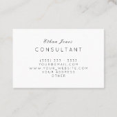 Beruflicher Berater-Minimalistisches schlichtes Visitenkarte (Rückseite)