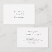 Beruflicher Berater-Minimalistisches schlichtes Visitenkarte (Vorne/Hinten)