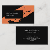 Beruflicher Berater Modernes Schwarzes Orange Visitenkarte (Vorne/Hinten)