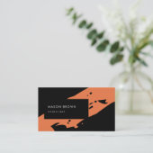 Beruflicher Berater Modernes Schwarzes Orange Visitenkarte (Stehend Vorderseite)