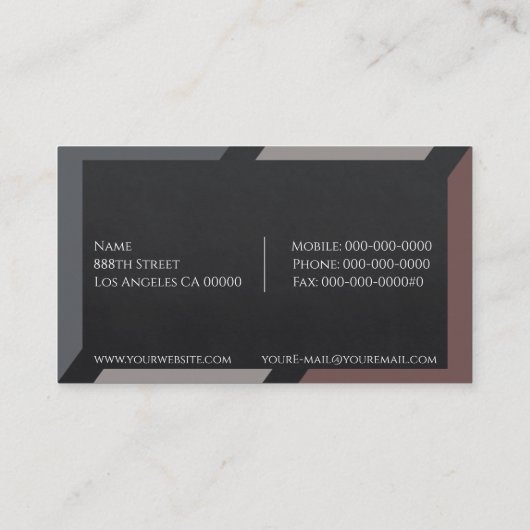 Beruflicher Berater Visitenkarte (Rückseite)