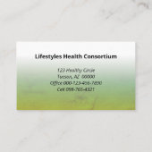 Beruflicher Beruf für ein gesundes Leben Visitenkarte (Rückseite)