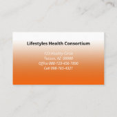 Beruflicher Beruf für ein gesundes Leben Visitenkarte (Rückseite)