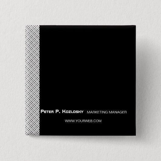 Beruflicher Beruf in trendy Black Pattern Button (Vorderseite)