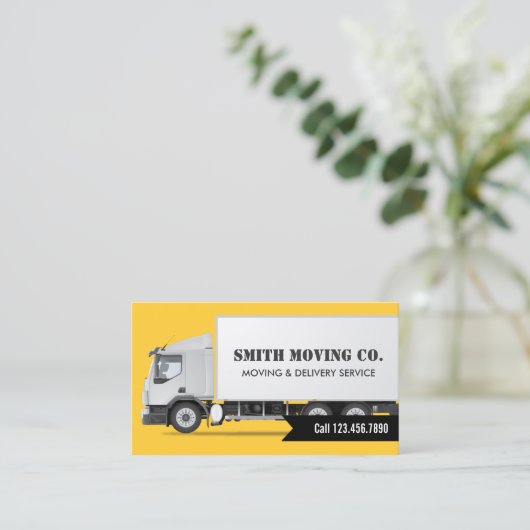 Beruflicher Bewegenu. Speichertransport Visitenkarte (Stehend Vorderseite)