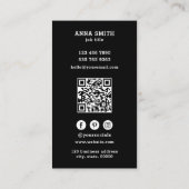 Beruflicher Black Interior Caterer - QR-Code Visitenkarte (Rückseite)